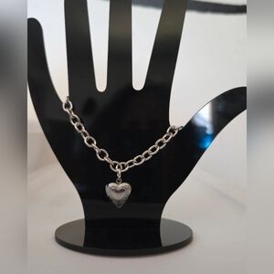 Chic Silver Heart Charm Bracelet